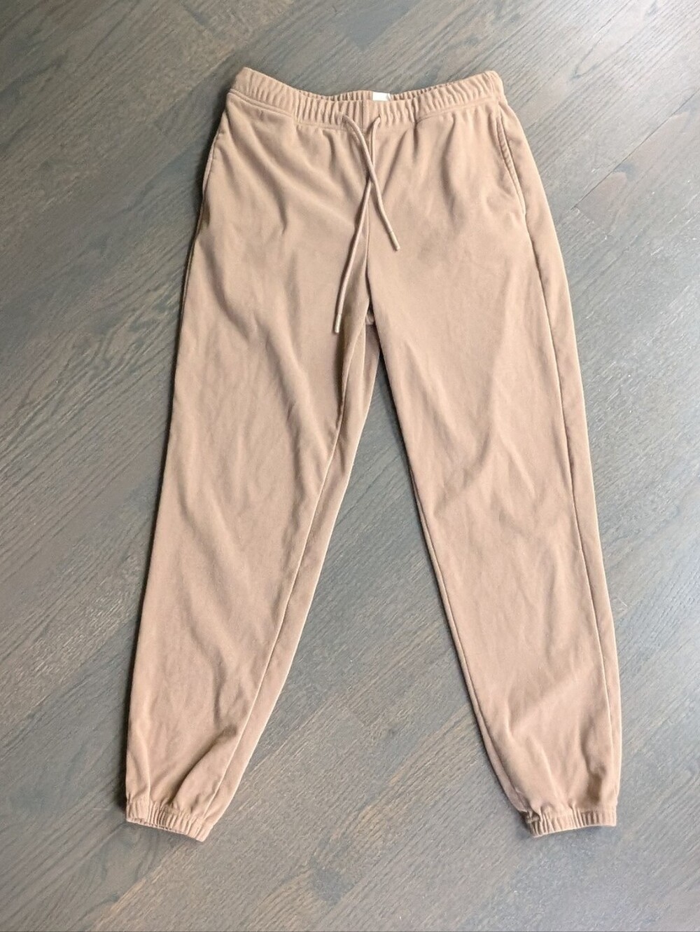 Fashion Bird Women's Neutral Beige Fleece Drawstring Joggers, Medium